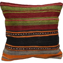 Zehra Abla Halı Yeni El Dokuma Dekoratif Kilim Kırlent Yastık Kılıfı 6750 Çok Renkli