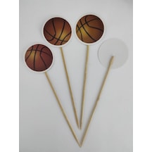 15 Cm Uzun Kürdan - 30 Adet Dekoratif Karton Basket Toplu Pasta Kürdanı