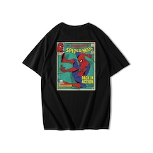 Brz Collection Unisex Oversize Spider-man T-shirt Siyah