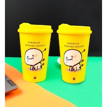 2'li Dobarlan Bıragma Gendini Tasarımlı Plastik Kahve Bardağı Beyaz - Çok Renkli
