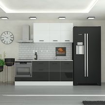 215 Cm Mutfak Dolabı Mdf Kapak Tezgah Dahil Yrkn215 99 Siyah