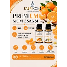 Premium Mum Esansı 5 Cc 2'li Set - Mandalina, Vanilya - Soya Wax, Parafin, Jel Wax Ve Bal Mumu Uyumlu Bkfab2mnvn5 Karışık