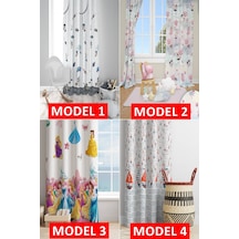 Uzay Gemisi - Gemici Gemi - Balonlu - Elisa Prenses Desenli Renkli Çocuk Odası Fon Perde Çok Renkli