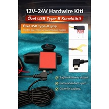 Araç Kamerası Park Modu Kablosu Hardwire Kit Usb Type-b 7/24 Park Kaydı Akü Sigorta Kablosu
