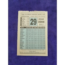 29 Ocak 2008 Takvim Yaprağı - Nostaljik Koleksiyonluk Takvim Yaprağı