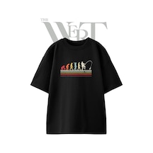 Thewert Evrim Balikci Tasarım Baskılı Ünisex Siyah Oversize T-shirt