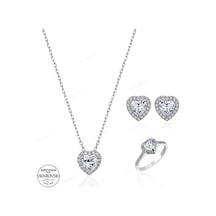 Swarovski Kalp Gümüş Takı Seti