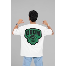 Doctor Doomsday Baskılı Unisex Oversize Marvel Karakter Tişört Beyaz