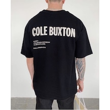Flood Of Style Erkek Siyah Cole Buxton Baskılı Oversize Bisiklet Yaka Tshirt