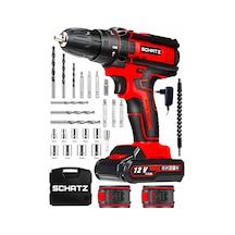 Schatz K320i484 12V Darbeli Li-ion Çift Akülü Bakır Sargılı Şarjlı Vidalama Matkap 24 Parça Setli