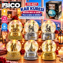 Eskitme İnsan Görünümlü Cam Kar Küresi Altın(Gold)