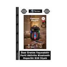Özel Üretim Taşınabilir Parti Aktivite Bluetooth Hoparlör D26 Siyah