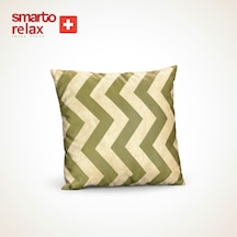 Smarto Relax Içi Dolgulu Kırlent 45x45 Cm Kare Salon & Berjer Kırlenti Beyaz - Yeşil