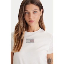 Tommy Hilfiger Kadın T-shirt Ekru