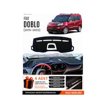 Fıat Doblo 2015-2023 Uyumlu Torpido Koruma, Torpido Örtüsü, Torpido Kılıfı - Siyah Mavi