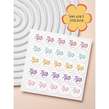 100 Adet Teşekkür Ederiz Stickers Paketleme Kargo Çıkartma 2t0ks