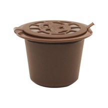 Novahub Kahverengi Nespresso Makineleri İçin Doldurulabilir Yeniden Kullanılabilir Kahve Kapsülleri Bölmeleri Kahverengi