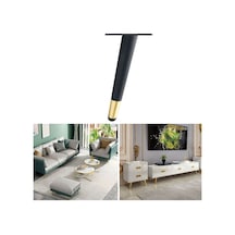 Sones Lh-zt-0001 Konik Yuvarlak Boru Mobilya Destek Ayakları, Stil: Eğik Konik Yükseklik 20cm Siyah Altın