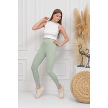Bonbonetti Chocolate Baby & Kids Bonbonetti Chocolate Baby&Kids Fitilli Seamless Çizgili Tayt Yüksek Bel Dayanıklı Örme Kumaş Spor Tayt Toparlayıcıyeşil M Yeşil