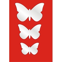 M3 Decorium Küçük Kelebekler Dekoratif Ayna Gümüş