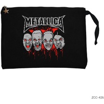 Metallica Group Bloody Siyah Clutch Astarlı Cüzdan / El Çantası