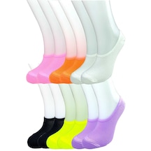 Kadın 12 Adet Canlı Renk Kadın Spor Babet Çorap-36-40
