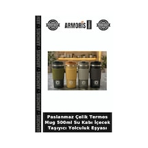 Paslanmaz Çelik Termos Mug 500ml Su Kabı İçecek Taşıyıcı Yolculuk Eşyası Çok Renkli
