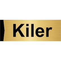 Kiler 10x20cm Altın Renk Metal Yönlendirme Levhası