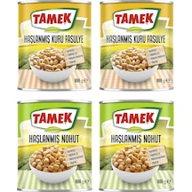 Tamek Haşlanmış Kuru Fasulye - Nohut 800 Gr 4 Lü Karma Paket