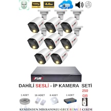 Fury Ip Güvenlik Kamera Seti 8 Kameralı Sesli 4mp Gece Renkli Su Geçirmez Ip5515s 250gb
