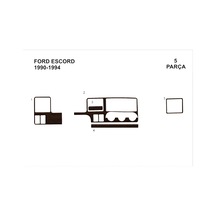 Ford Escord Torpido Kaplama 1990-1995 4 Parça Koyu Meşe