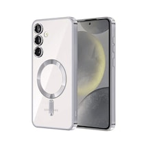 Uryport Samsung Galaxy Uyumlu S24 Kılıf Kross Magneticsafe Kapak - Gümüş