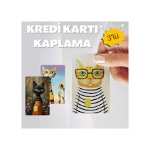 Sevimli Kediler Kart Kaplama 3'lü Set No5 Kredi Kartı & Akbil Sticker Standart