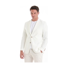 Hatemoğlu Ekru Slim Fit Düz Mono Yaka Casual Ceket 14162124c001 048 Ekru