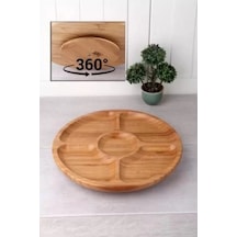 Döner Bambu Sunum Tabağı 5 Bölmeli 25 Cm Bls Ds2525 Altın