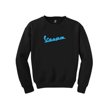 Vespa Text Blue Siyah Sweatshirt