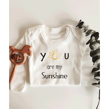 İmaj Tuğbababy You Are My Sunshine Uzun Kol Çıtçıtlı Organik Bebek Body Beyaz