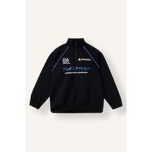 Defacto Playstation Oversize Dik Yaka Yarım Fermuarlı Baskılı Sweatshirt Erkek Çocuk I3673a826wnnv86 Lacivert-nv86