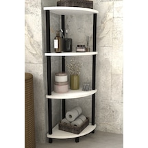 Decoline Banyo Rafı 4 Katlı Moblen Modern Organizer Depolama Ünitesi-beyaz Beyaz
