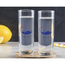 Kişiye Özel Renkli Baskılı Kütahya Tasarımlı Turistik İkili Vodka Bardağı-1 Sarı
