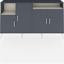 Arges Konsol 5 Raflı 4 Kapaklı 176x30x99 Antrasit-antrasit/aytaşı Antrasıt/aytası - Antrasıt