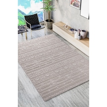 Bonnie Bo1259b Bej Halı Loop Sisal İskandinav Desen Pamuk Taban Tozuyok Salon Mutfak Koridor Halısı