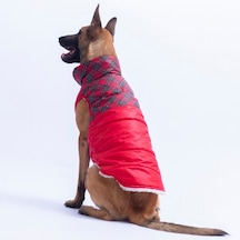 Kırmızı Plaid Ekose Desen Yelek Büyük Irk Köpek Yeleği Köpek Kıyafeti Köpek Yağmurluk