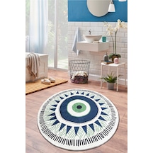 Occhio 120x120 cm Çap Banyo Halısı Djt Yıkanabilir Kaymaz Taban  Paspas Klozet Takımı Çok Renkli
