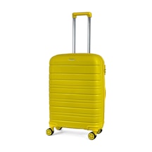 Reymond Luggage Karbon PP Seyahat Valizi Horizon Serisi Kırılmaz Bavul, Sarı - Orta Boy Sarı