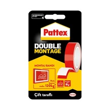 Pattex Double Montage Çift Taraflı Montaj Bandı, İç Ve Dış Mekanlar İçin Uygun Ekstra Güçlü Ve Diğer