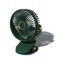 Atmosfer Işıklı 6 İnç Masaüstü Klipsli Vantilatör, 6 Hız, Usb Şarj Edilebilir Taşınabilir Vantilatör - Siyahımsı Yeşil Siyahımsı Yeşil