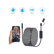 Endoskop Yılan Video Kamera Ios Ve Android Uyumlu Led Li 10 Metre 8 Mm Sert Kablo 2mp 1