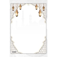 A5 İslam Bloknot Çizgisiz Defter - 50 Yaprak - Notepad - Memopad - Not Kağıdı - 1617 Çok Renkli