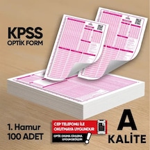 Kpss Gy-gk Deneme Sınavları İçin 100 Adet 80.gr Optik Form